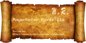 Mayerhofer Rozália névjegykártya